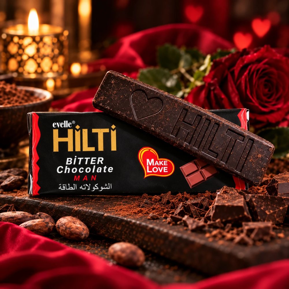 Evelle Hilti Bitter Chocolate MAN — tamna čokolada u originalnom pakovanju